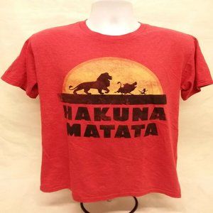 Men's Medium Disney Lion King Short Sleeve Red Crew Neck T-Shirt